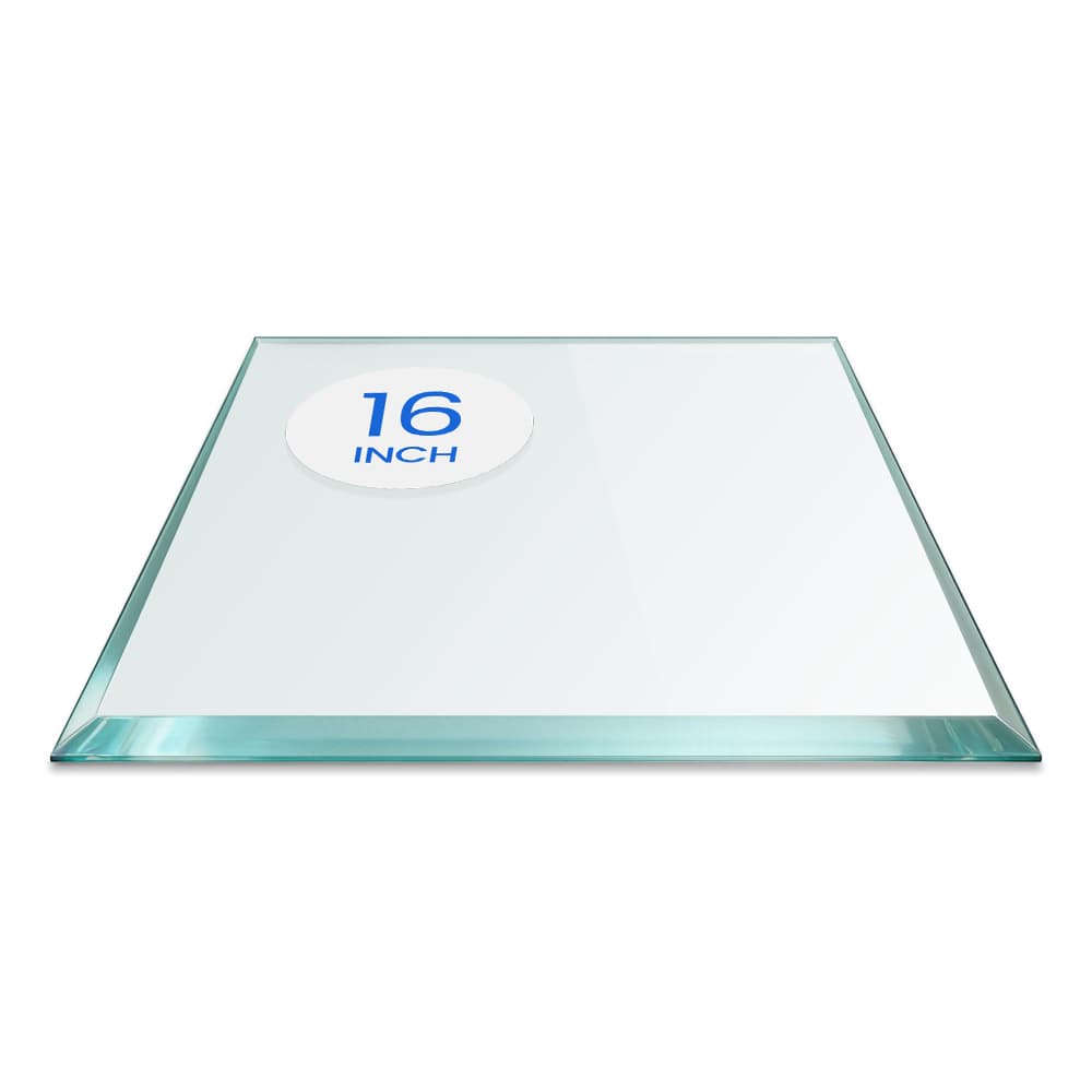 16" Square Tempered Glass Table Top - 1/2" Thick - Bevel Edge - Eased Corners | Dulles Glass