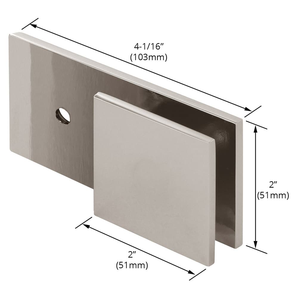 Square 180-Degree Glass-to-Wall "Y" Inline Clamp