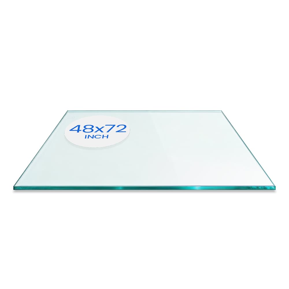 48" x 72" Rectangle Tempered Glass Table Top - 1/4" Thick - Flat Edge - Eased Corners | Dulles Glass