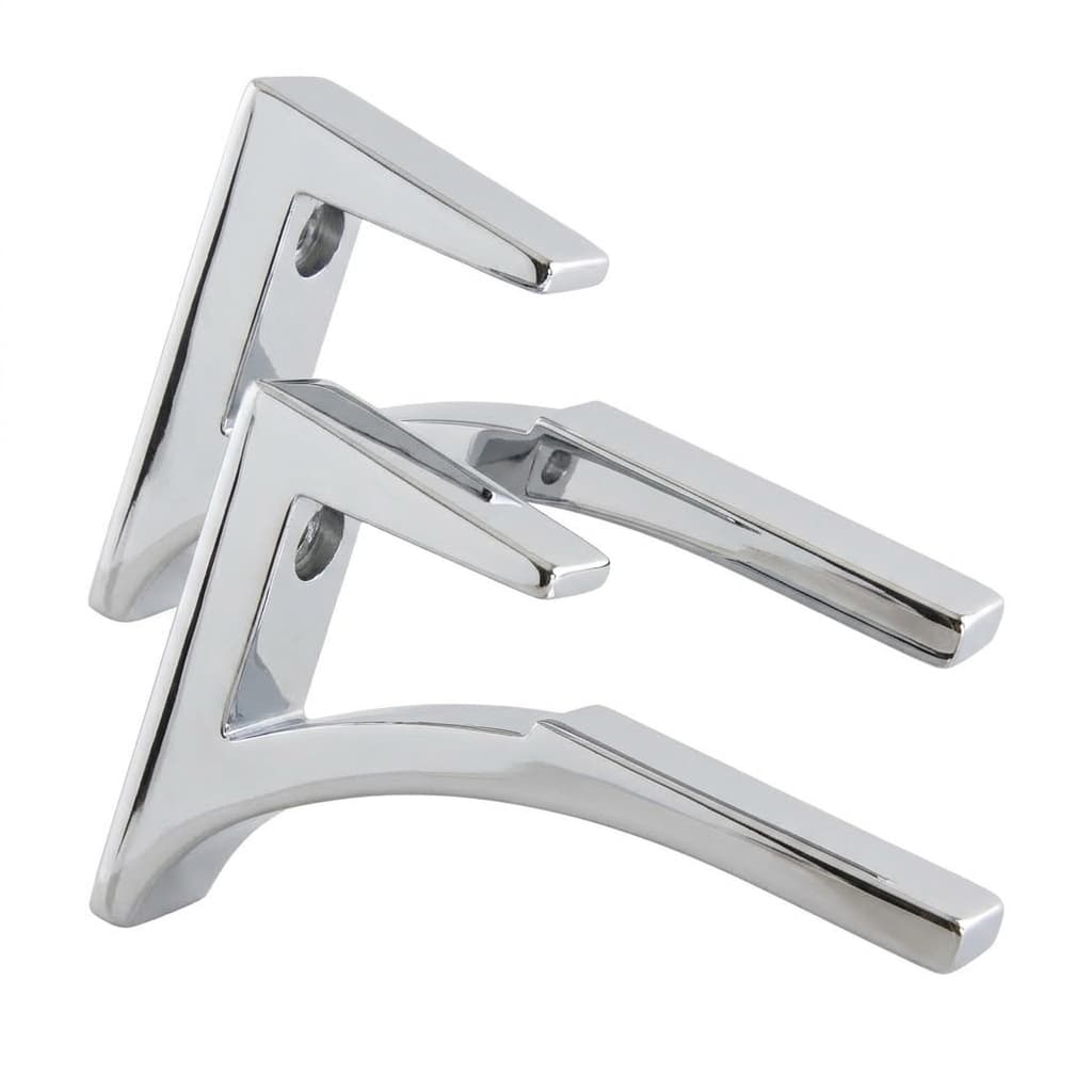 Aluminum Glass Shelf Brackets for 3/8" to 1/2" Shelves - Set of 2