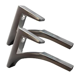 Designer Aluminum Shelf Brackets (Set of 2) for 3/8" to 1/2" Thick Shelves