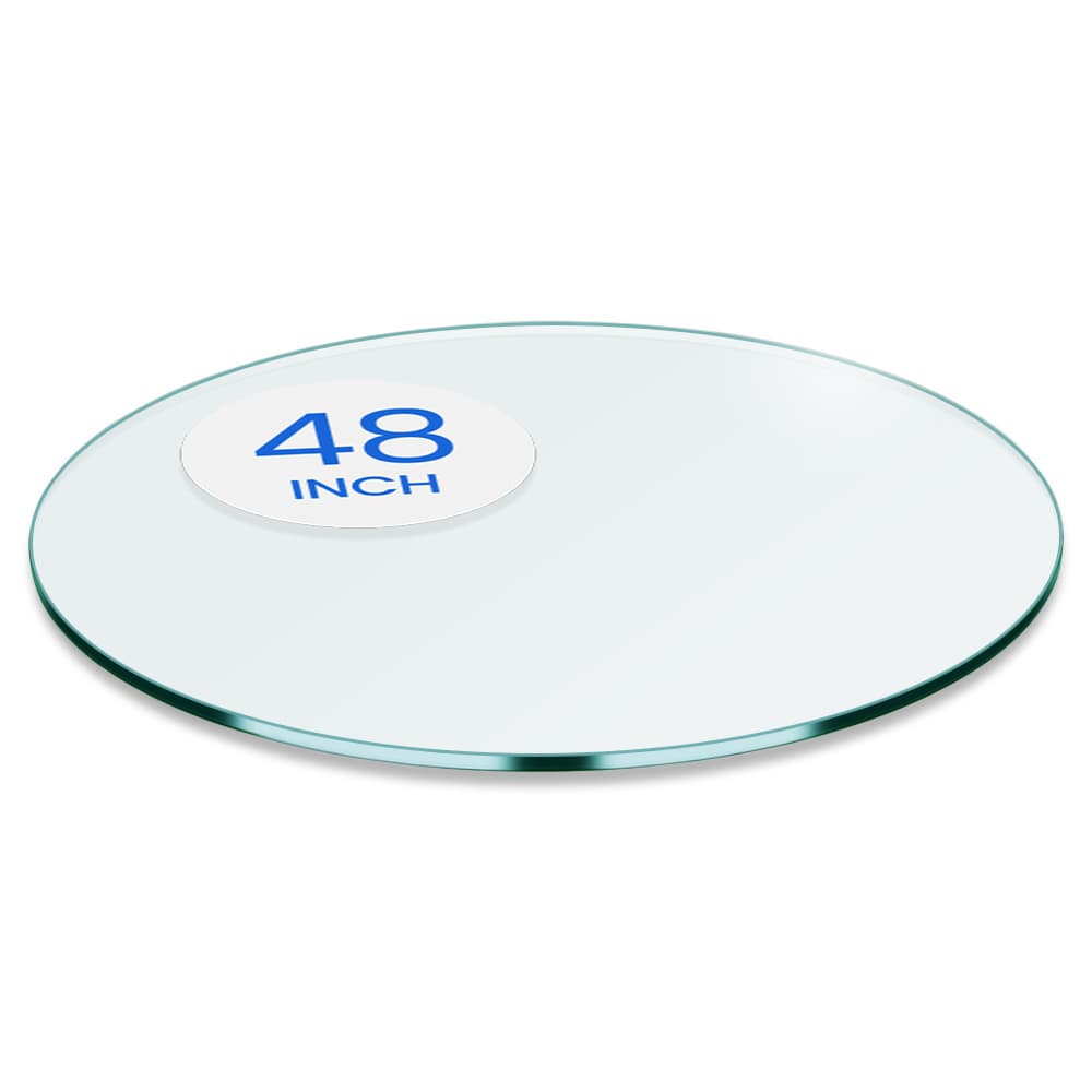 48" Round Tempered Glass Table Top - 3/8" Thick - Flat Edge | Dulles Glass