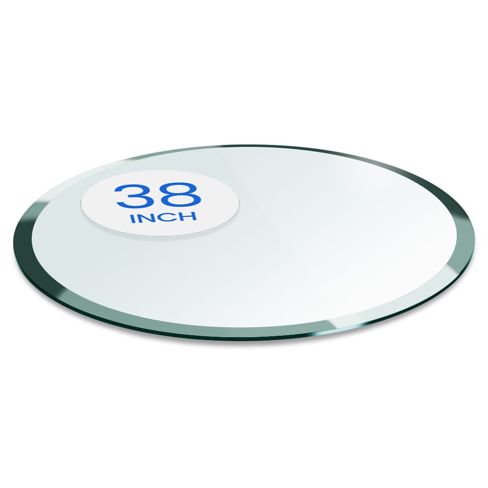 38” Round Tempered Glass Table Top - 1/2" Thick - Bevel Edge | Dulles Glass