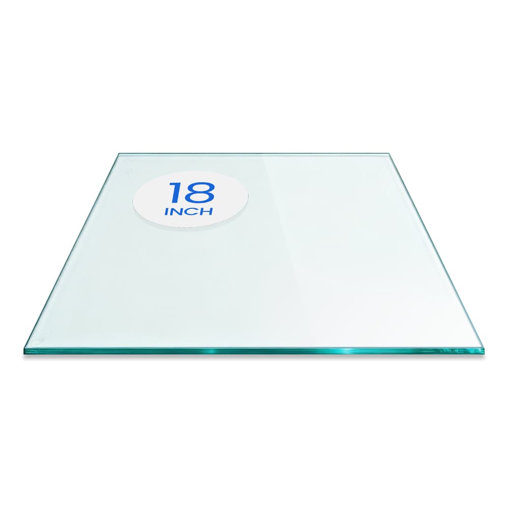 16" Square Tempered Glass Table Top - 1/4" Thick - Flat Edge - Eased Corners | Dulles Glass