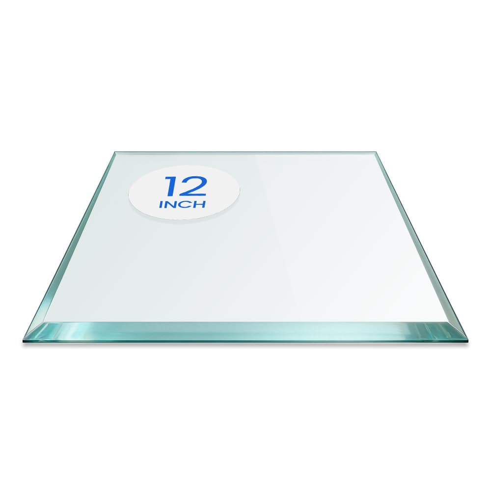 12" Square Tempered Glass Table Top - 1/2" Thick - Bevel Edge - Eased Corners | Dulles Glass