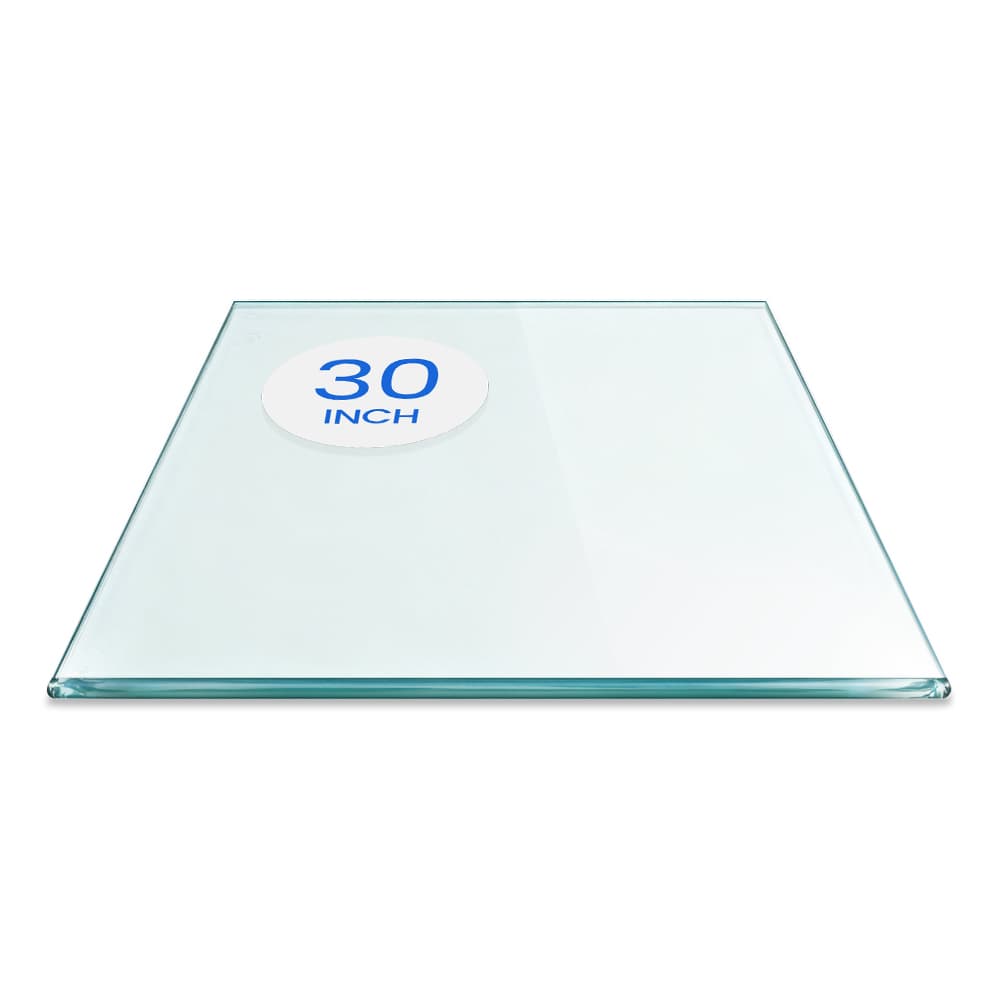 30" Square Tempered Glass Table Top - 3/8" Thick - Pencil Edge - Eased Corners | Dulles Glass