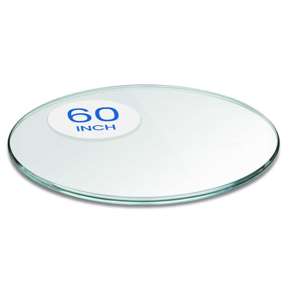60" Round Tempered Glass Table Top - 3/8" Thick - Pencil Edge | Dulles Glass