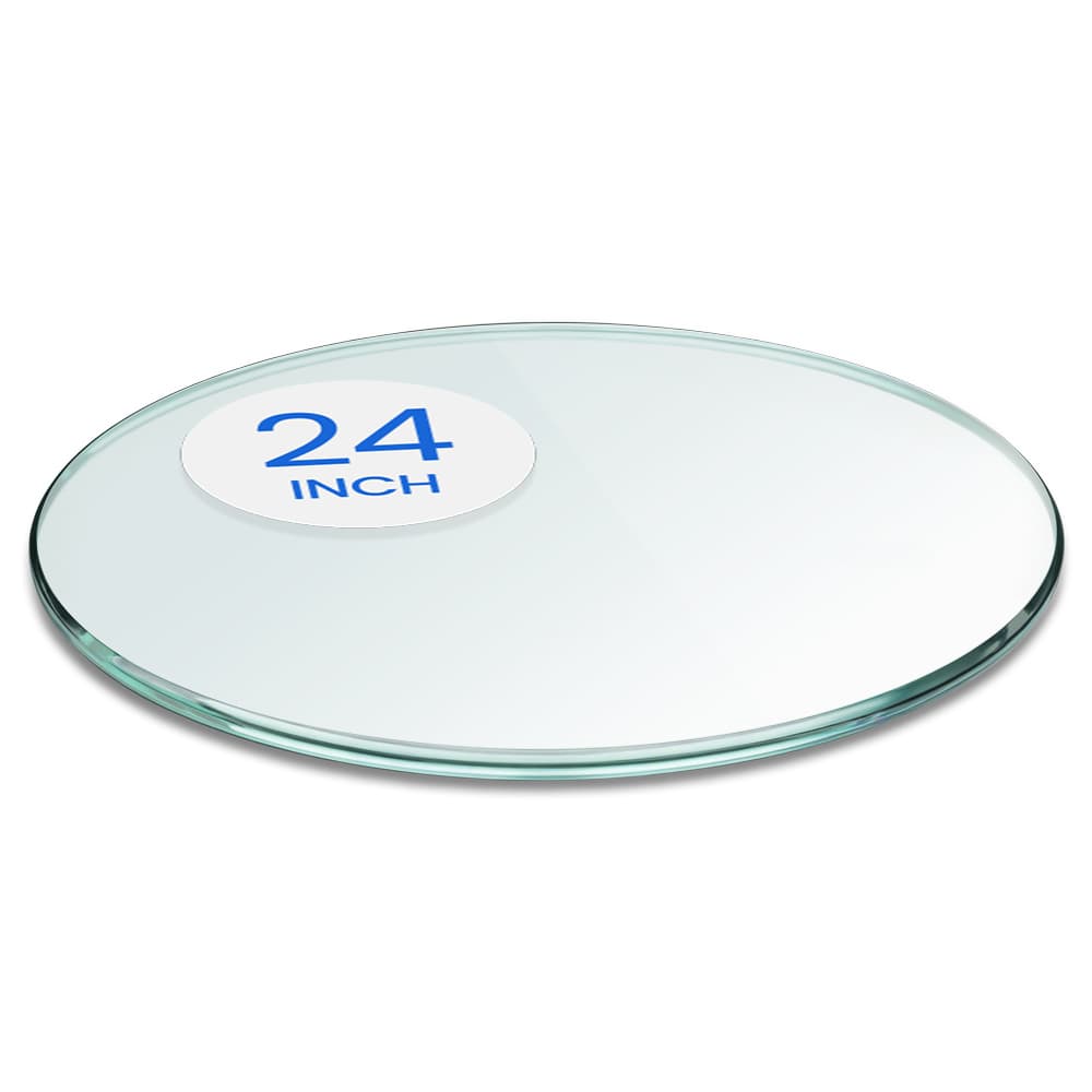 24” Round Tempered Glass Table Top - 3/8" Thick - Pencil Edge | Dulles Glass