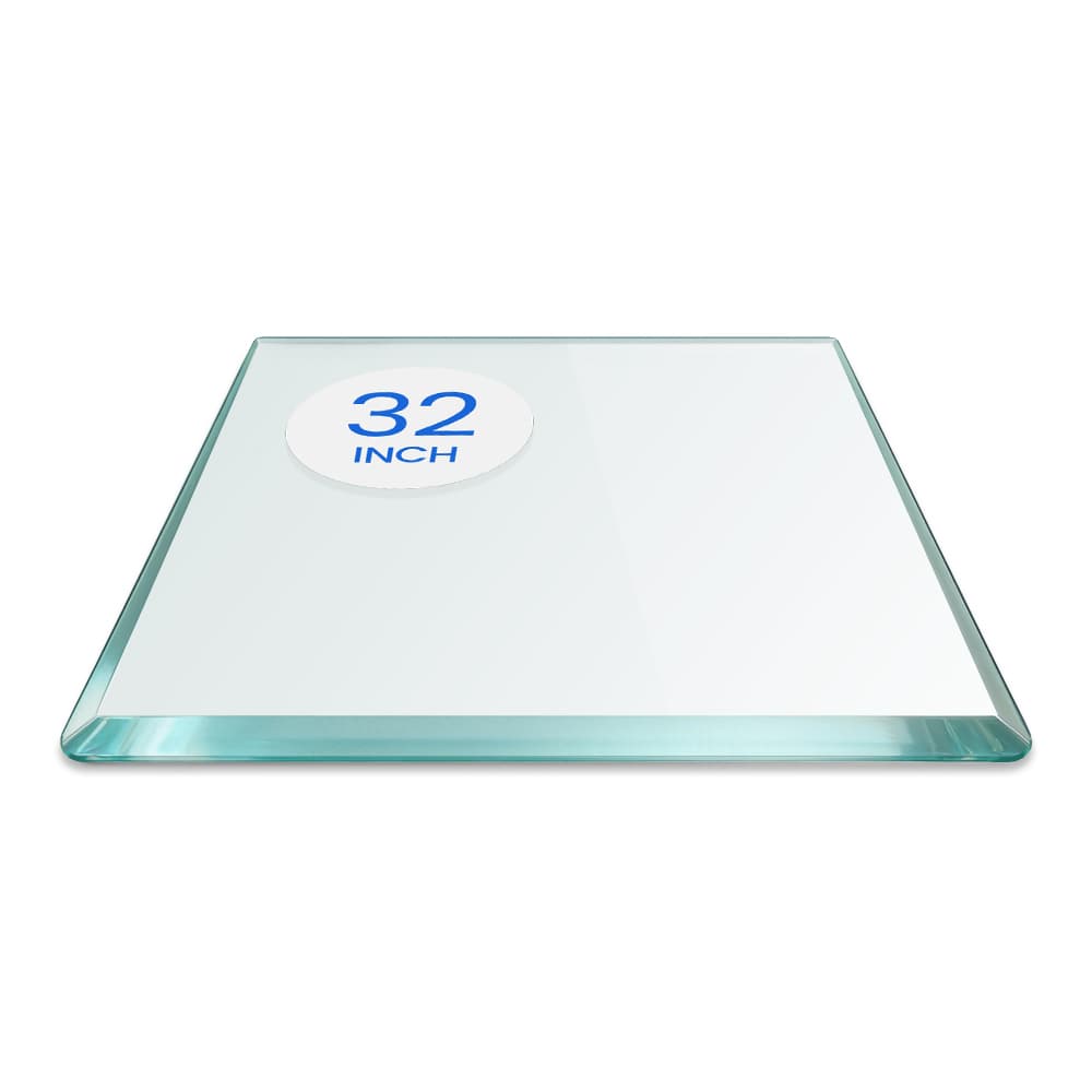 32" Square Tempered Glass Table Top - 1/2" Thick - Bevel Edge - Radius Corners | Dulles Glass