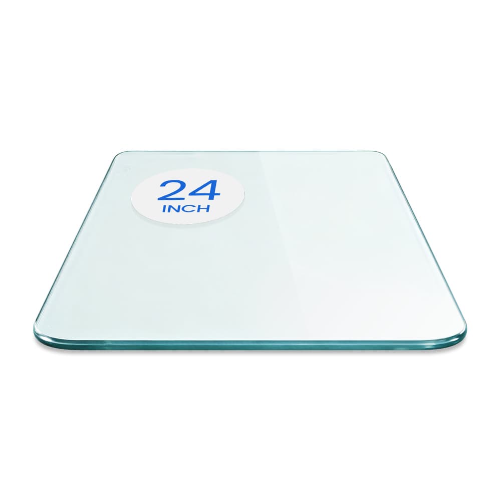 24" Square Tempered Glass Table Top - 3/8" Thick - Pencil Edge - Radius Corners | Dulles Glass
