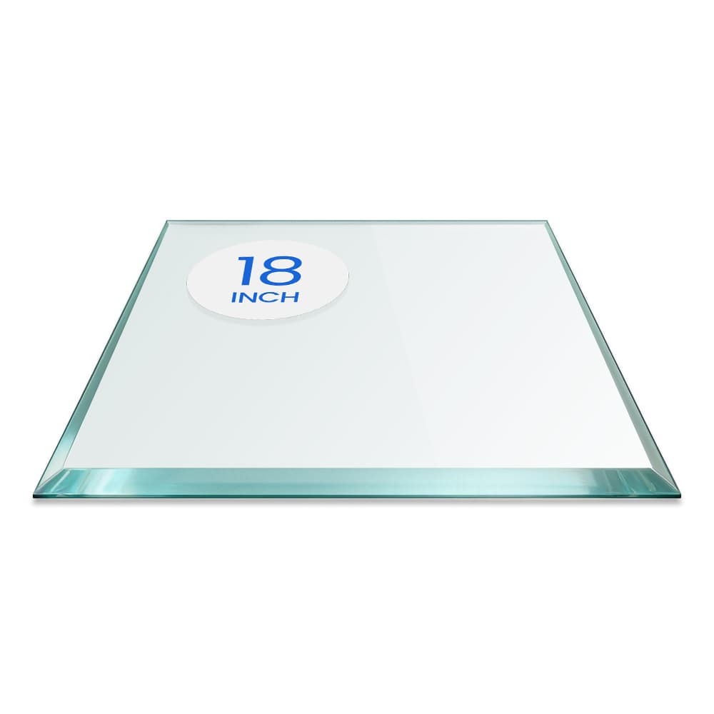 18" Square Tempered Glass Table Top - 1/2" Thick - Bevel Edge - Eased Corners | Dulles Glass