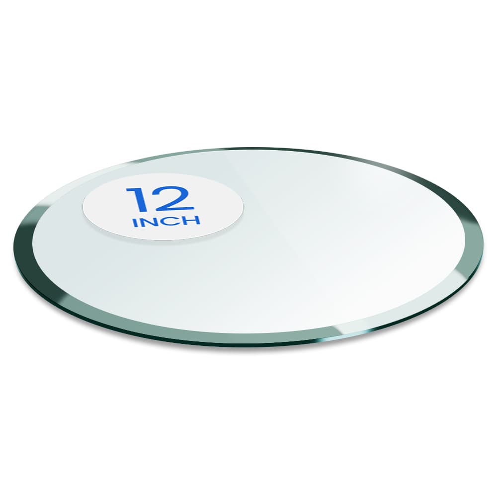 12” Round Tempered Glass Table Top - 1/2" Thick - Bevel Edge | Dulles Glass