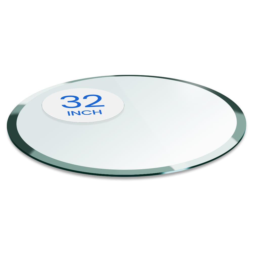 32” Round Tempered Glass Table Top - 1/2" Thick - Bevel Edge | Dulles Glass