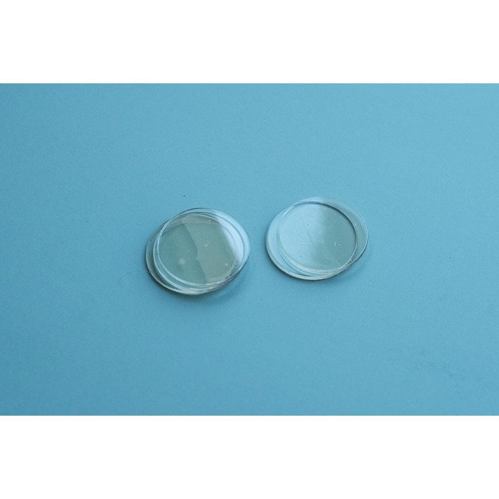 Clear Plastic Desk Buttons	 - Strip 10 pcs