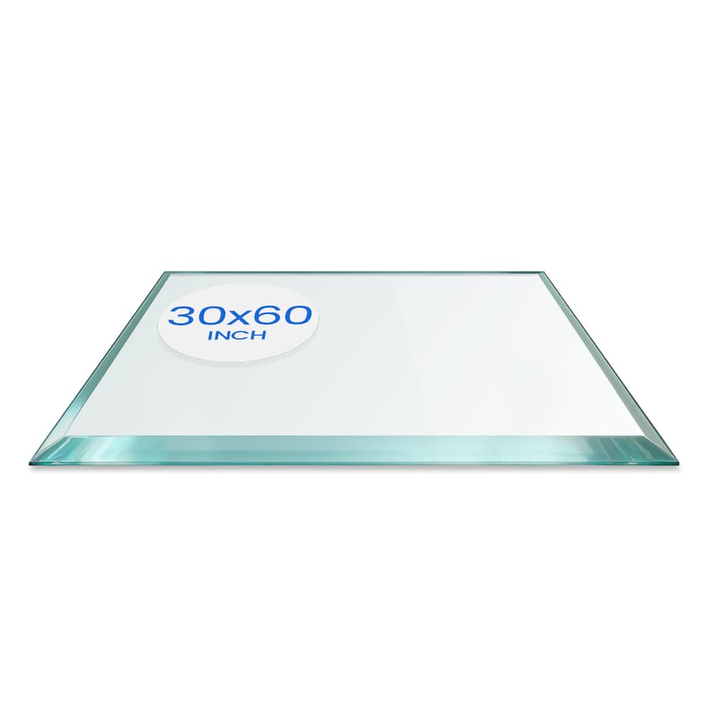 36" x 60" Rectangle Tempered Glass Table Top - 1/4" Thick - Bevel Edge - Eased Corners | Dulles Glass