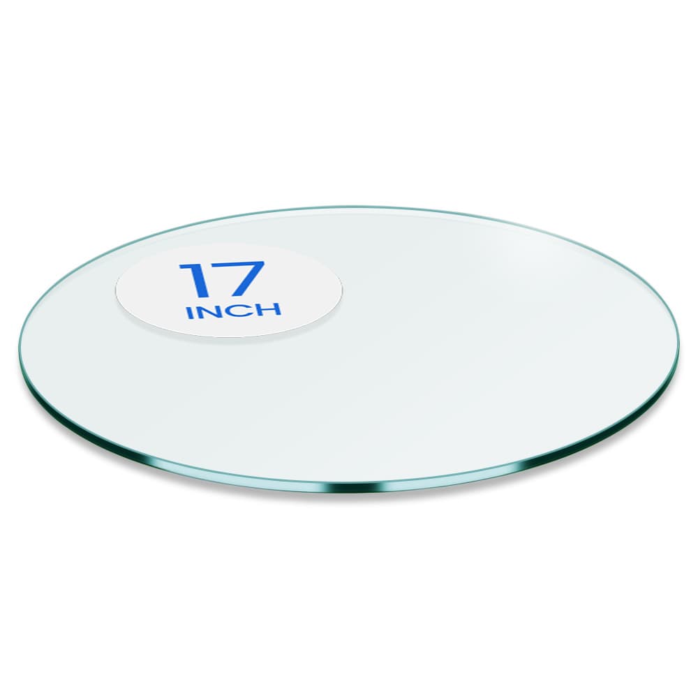 17” Round Tempered Glass Table Top - 3/8" Thick - Flat Edge | Dulles Glass