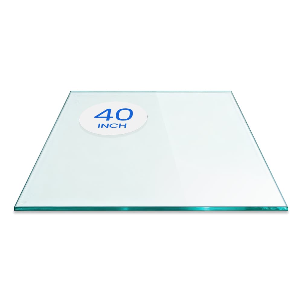 40" Square Tempered Glass Table Top - 1/4" Thick - Flat Edge - Eased Corners | Dulles Glass