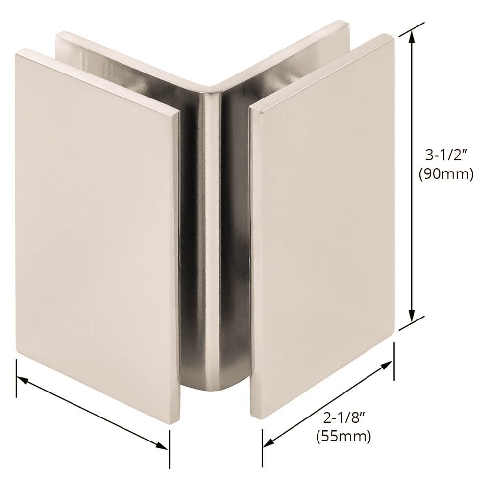 Square 90-Degree Glass-to-Glass Bracket