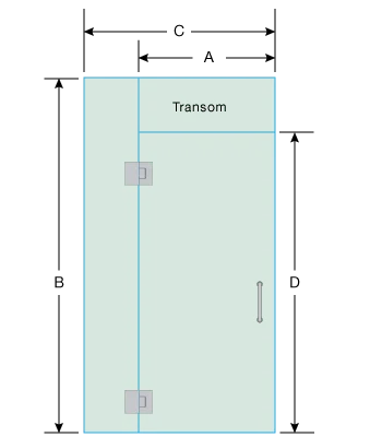 shower door measurement image
