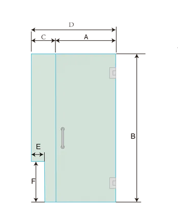 shower door measurement image