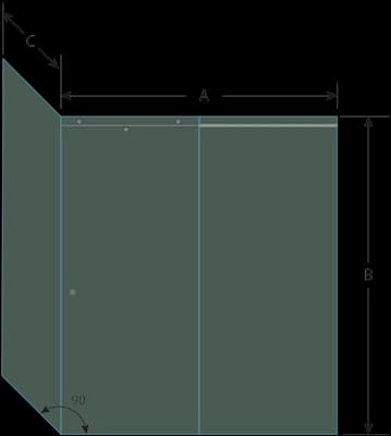 shower door measurement image