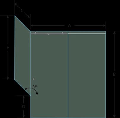 shower door measurement image