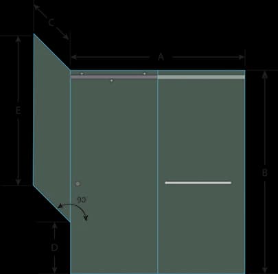 shower door measurement image