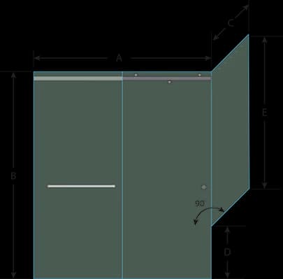 shower door measurement image