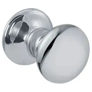 Chrome doorknob on white background