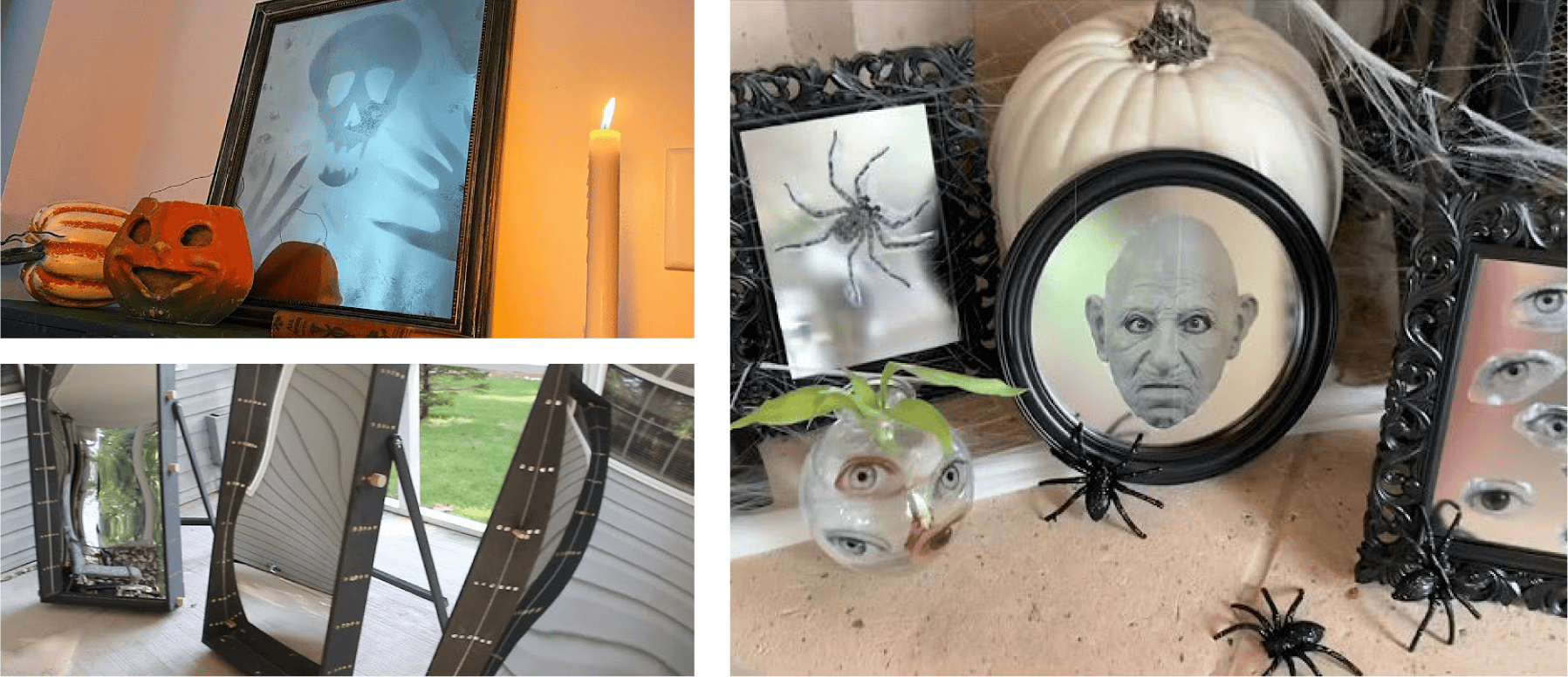 Halloween-themed mirror decorations to transform your home into a spooky haven.