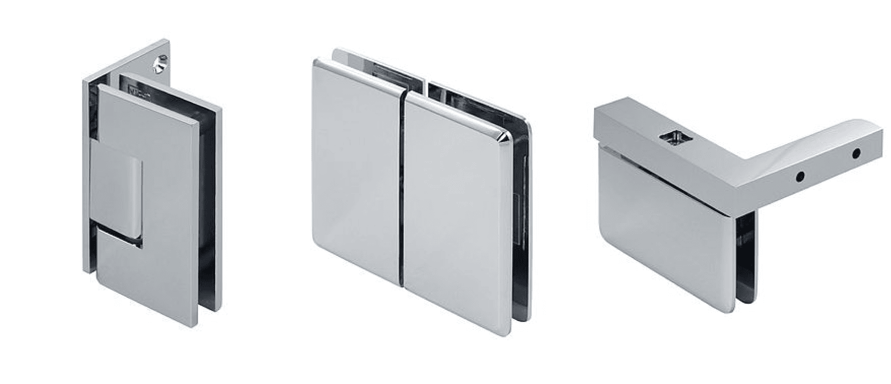 Pivot hinges in a variety of sizes and styles for glass shower doors