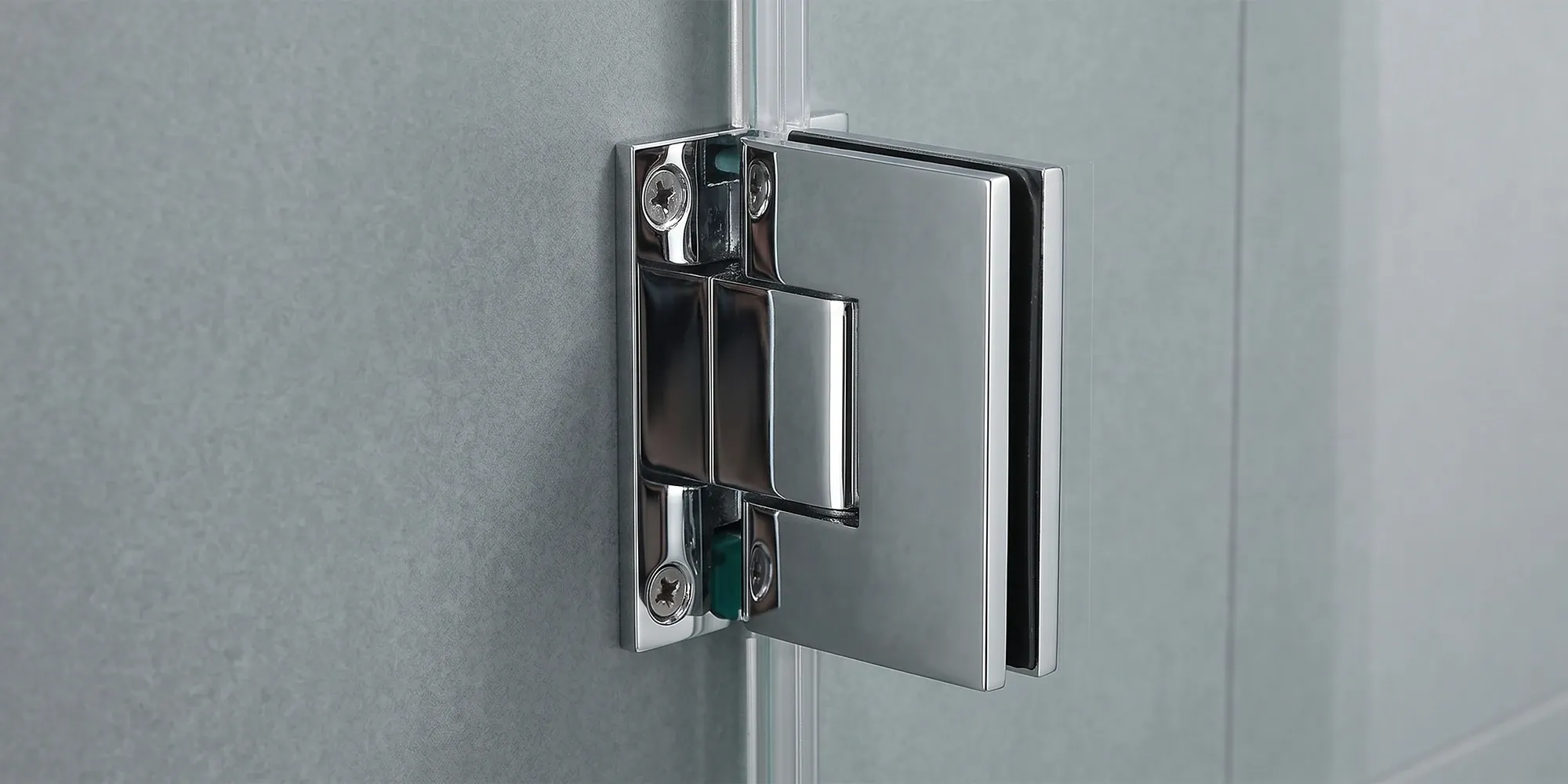 Types of frameless shower door hinges, with wall-mount clamp hinges the most common