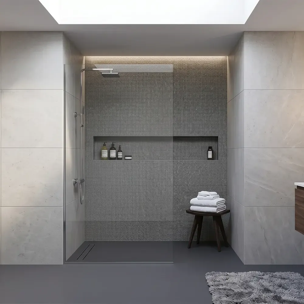 Custom shower glass vs prefab glass shower panels comparison guide from Dulles Glass