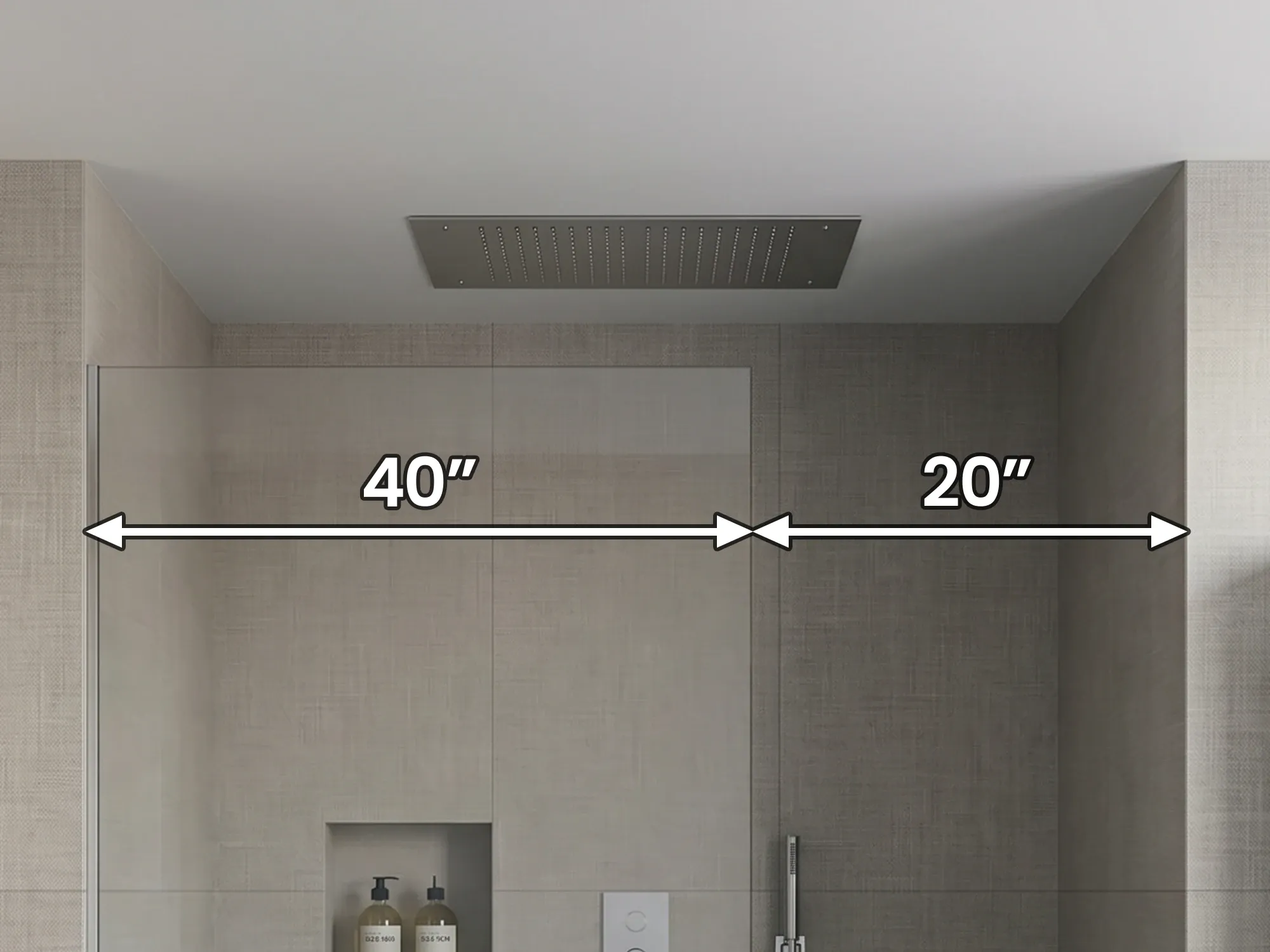 Two-thirds rule diagram: a 60-inch opening pairs with a 40-inch fixed panel, leaving a 20-inch walk-in entry