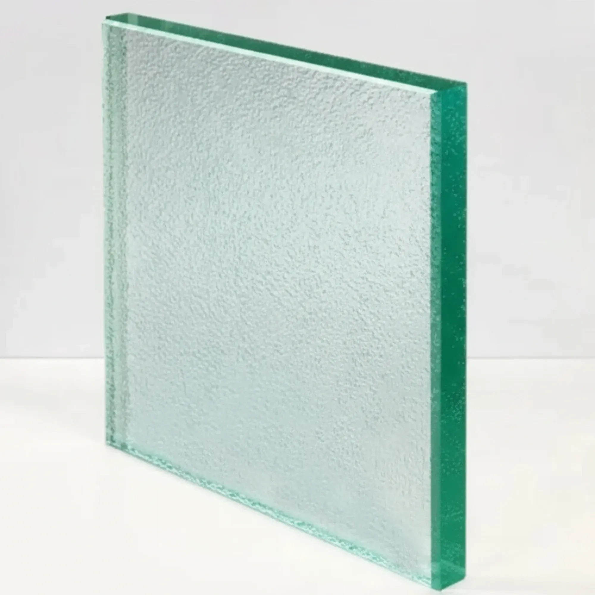 A sample of polar patterned glass, featuring a heavily textured, obscure surface for maximum privacy.