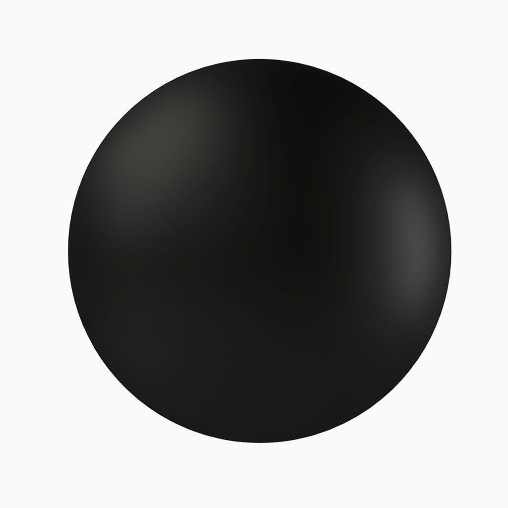 Black circular design representing modern aesthetics, suitable for custom glass applications like shower doors, table tops, and mirrors.