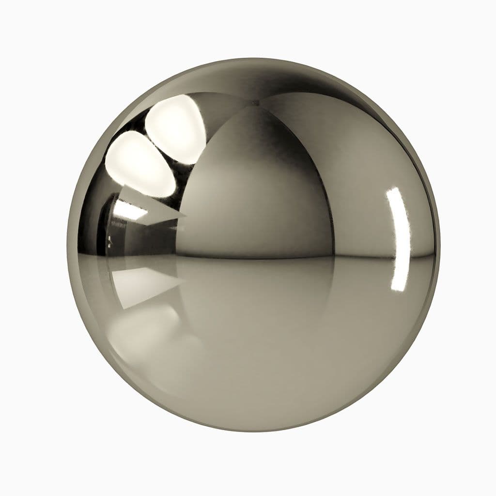 Reflective glass sphere demonstrating custom glass design capabilities for shower doors, table tops, mirrors, tempered glass, and beveled glass edges.