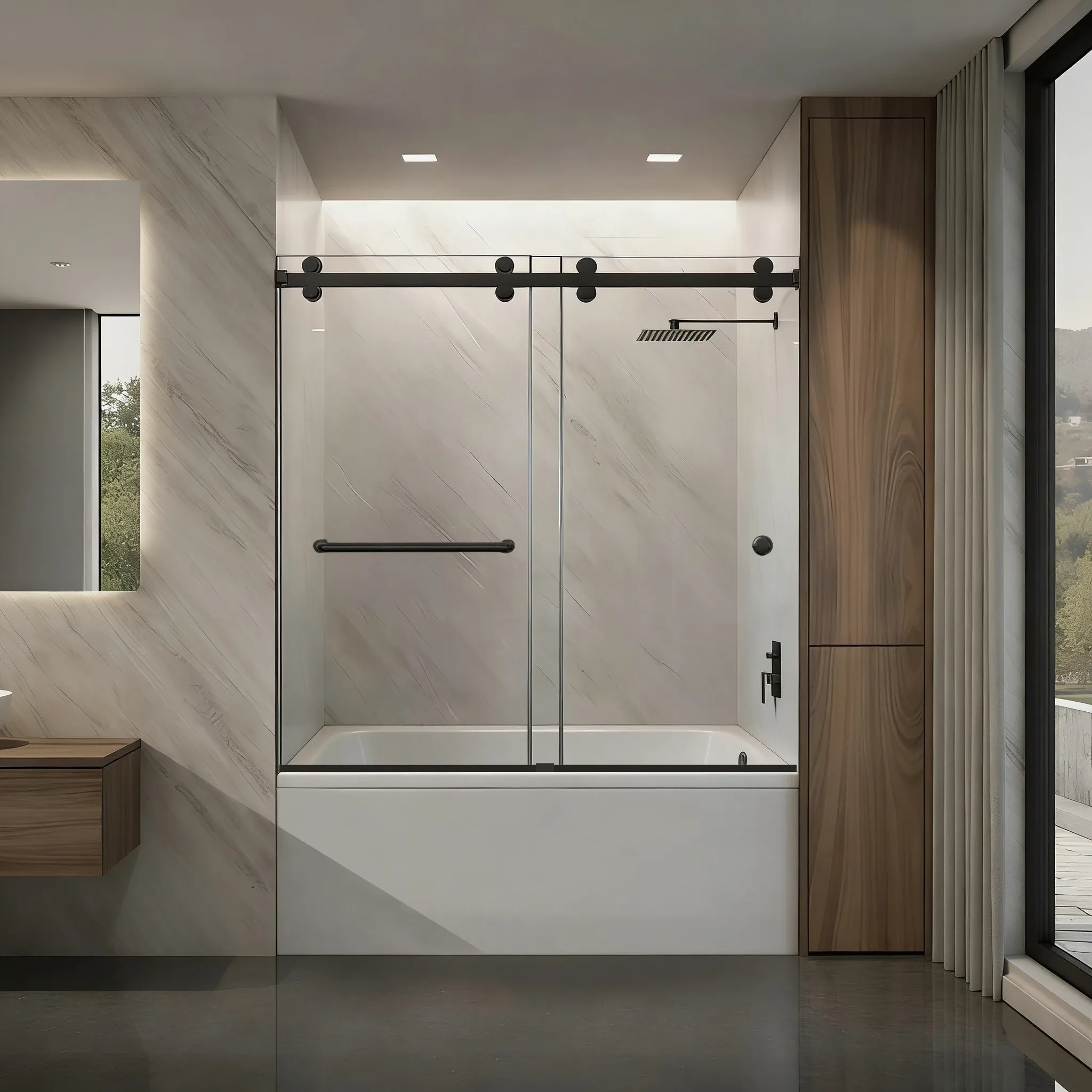 Eclipse bathtub shower door