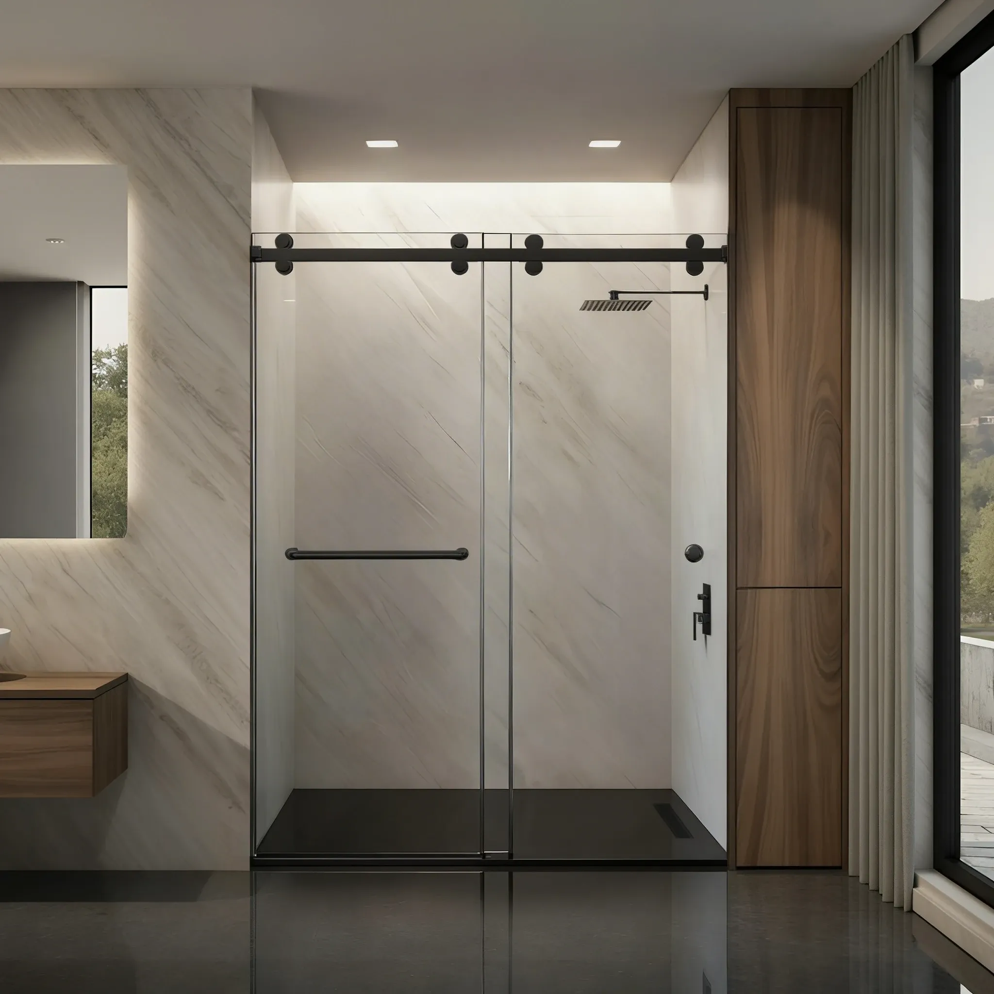 Eclipse Frameless Bypass Sliding Shower Door