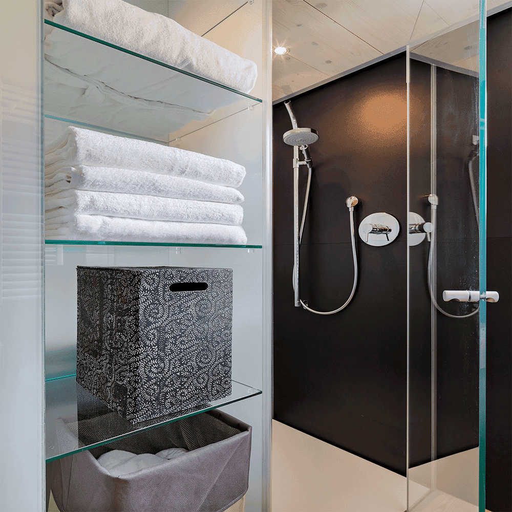glass shelf for bathroom toiletries