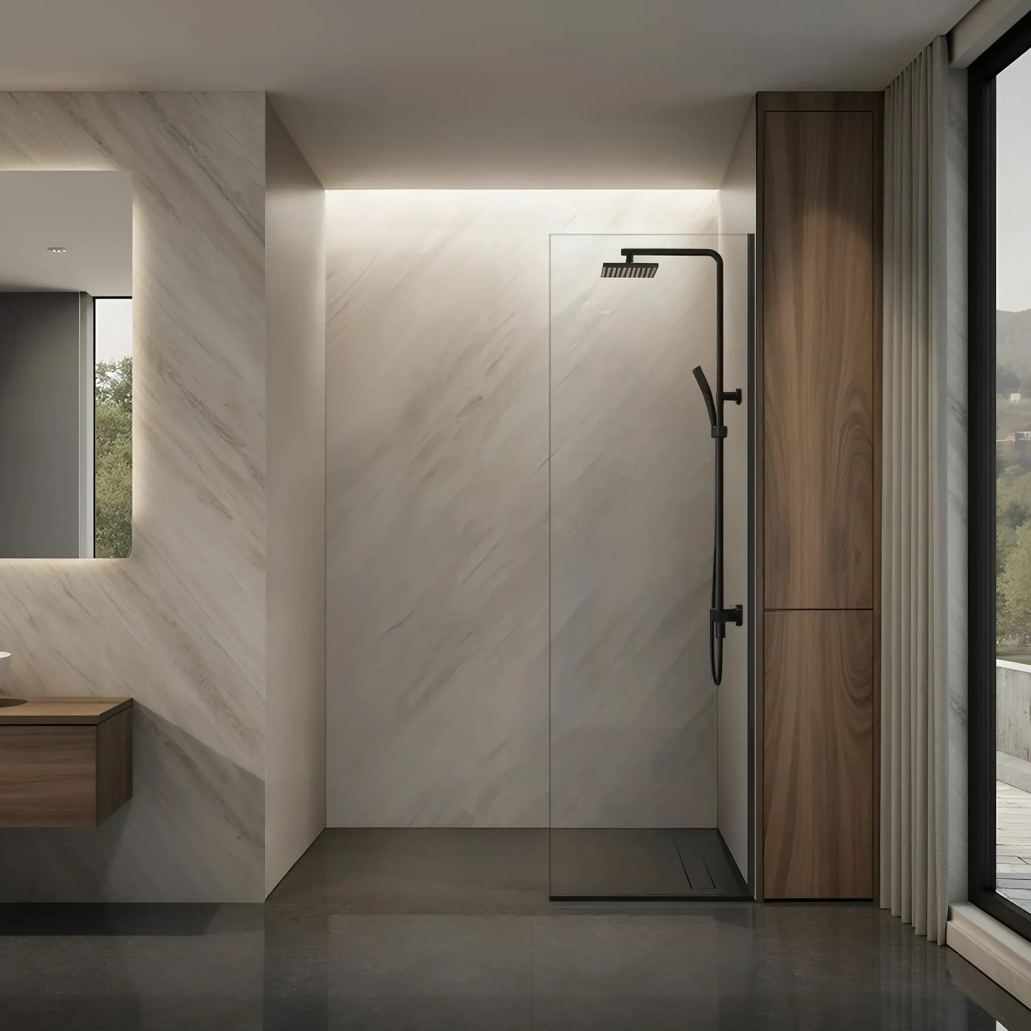 Left Open Single Shower Screen