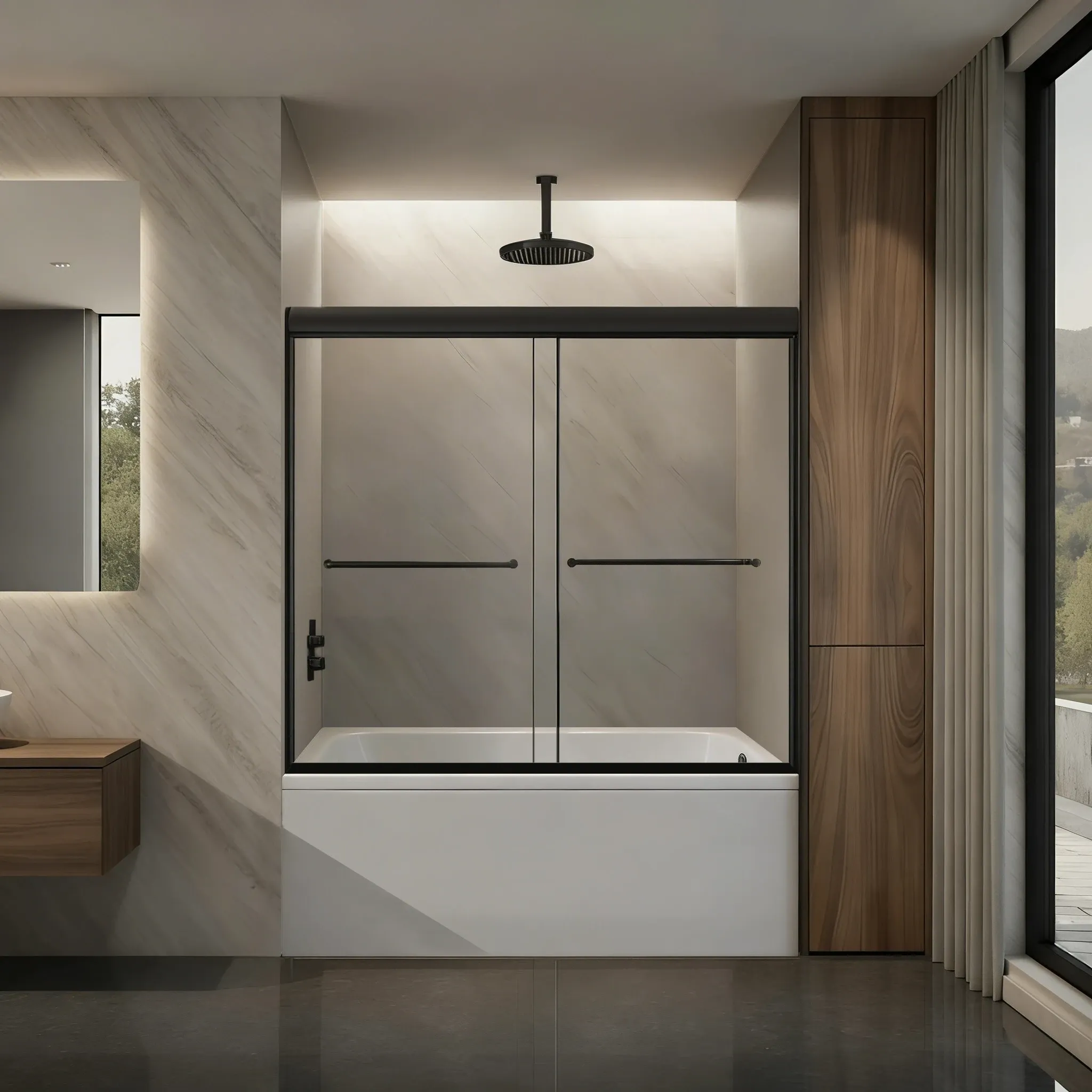 Sero bathtub shower door