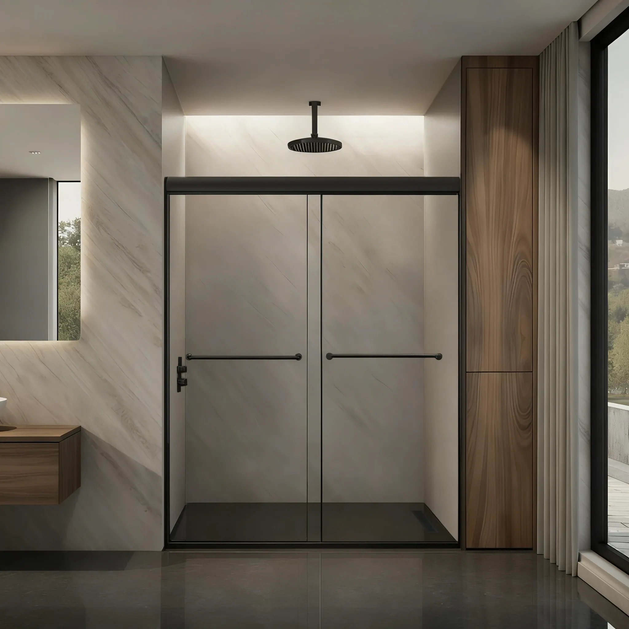 Sero Semi-Frameless Bypass Sliding Shower Door