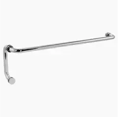 Chrome towel bar for bathroom, highlighting custom glass solutions for shower doors and mirrors.