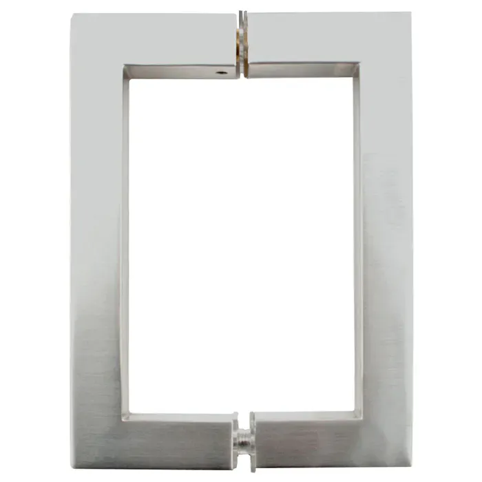 Custom tempered glass shower door frame with a beveled edge design, ideal for modern bathrooms and stylish interiors.