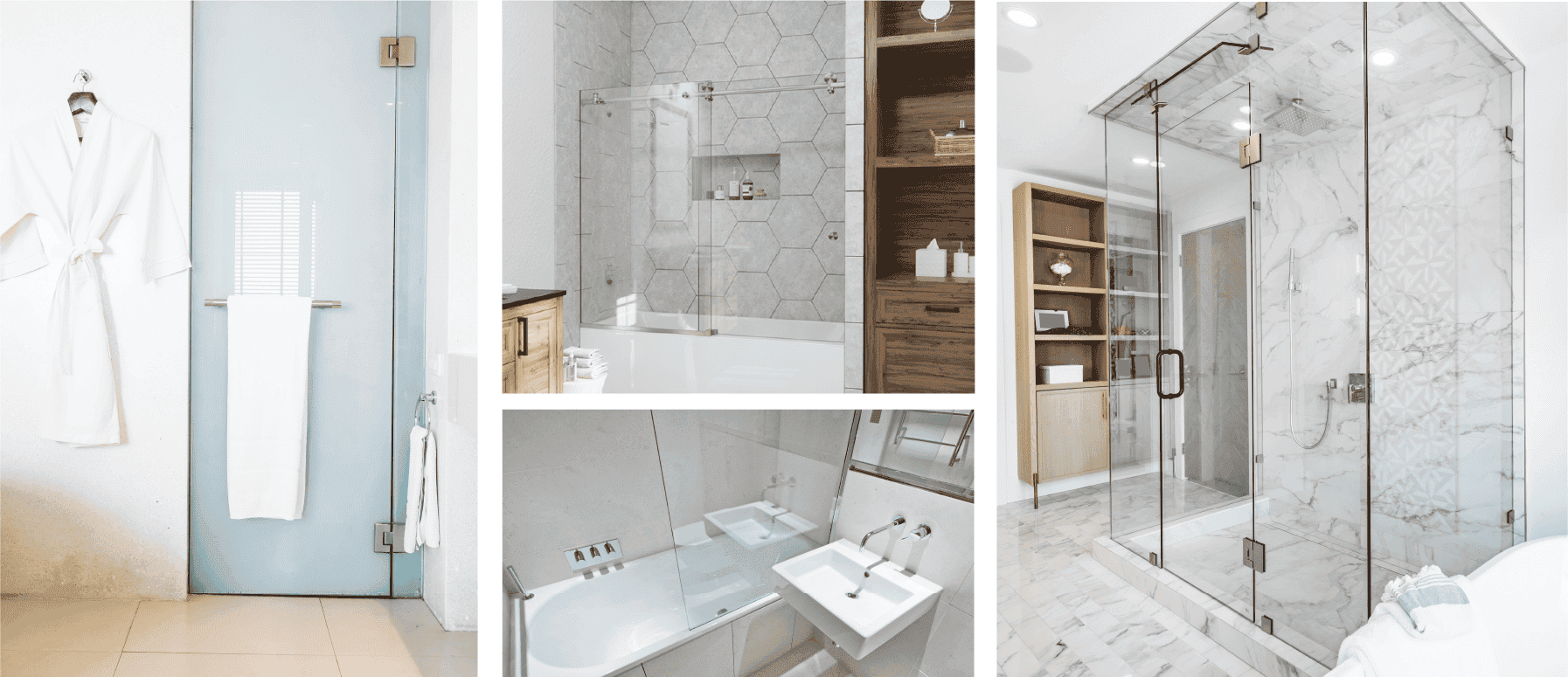 A collage showcasing diverse bathroom designs and features, offering a visual exploration of various styles and elements. 