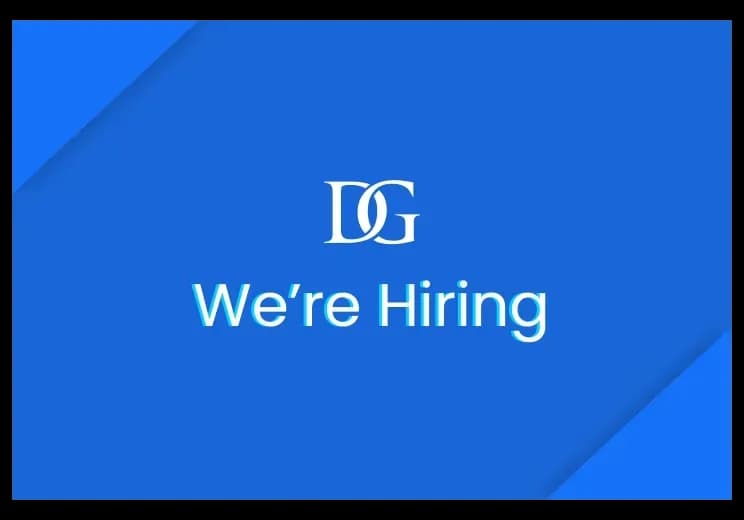 Hiring announcement for a company specializing in custom glass products, including shower doors, table tops, mirrors, tempered glass, and beveled glass edges.