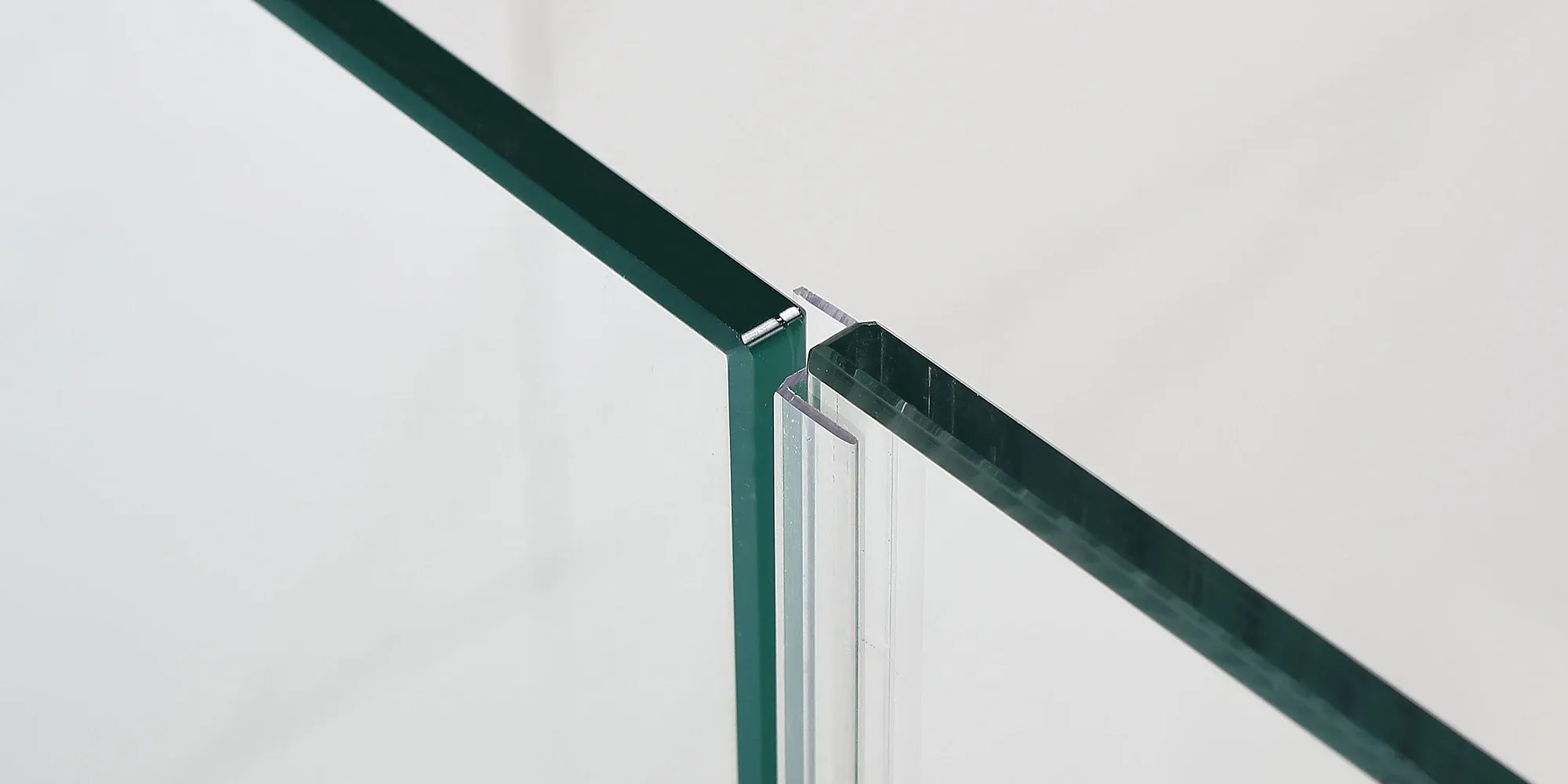 A glass shower door sweep